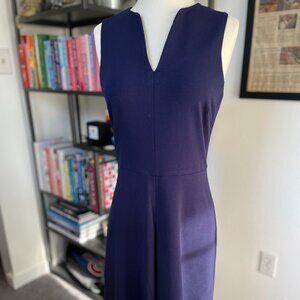 M.M. LAFLEUR Cherie Navy Blue Sleeveless Tank Fit-and-flare Dress Sz 6 EUC